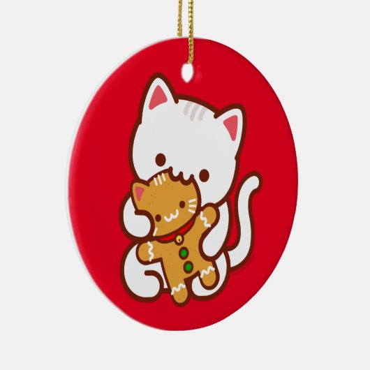kerstversiering - Hongaarse Kat keukenbroodkat Keramisch Ornament (Rechts)