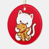 kerstversiering - Hongaarse Kat keukenbroodkat Keramisch Ornament (Links)