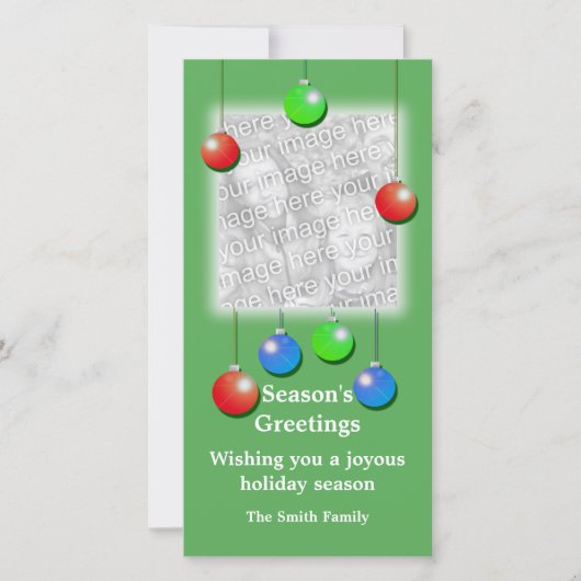 Kerstversiering (hoog) feestdagenkaart (Voorkant)
