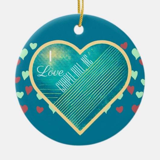 Kerstversiering I Love Chapel Hill Keramisch Ornament (Voorkant)