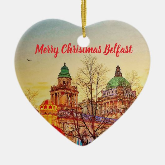Kerstversiering in Belfast Keramisch Ornament (Voorkant)