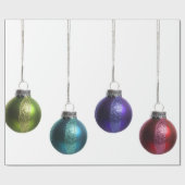 Kerstversiering in Blauwgroen Paars rood groen gou Cadeaupapier (Vlak)