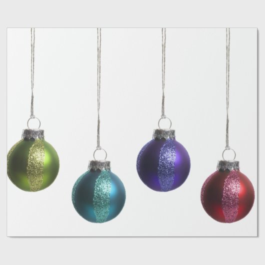 Kerstversiering in Blauwgroen Paars rood groen gou Cadeaupapier (Vlak)