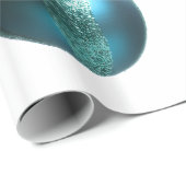 Kerstversiering in Blauwgroen Paars rood groen gou Cadeaupapier (Rol Hoek)