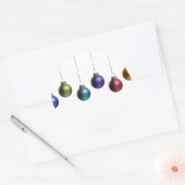 Kerstversiering in Blauwgroen Paars rood groen gou Ronde Sticker (Envelop)