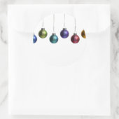 Kerstversiering in Blauwgroen Paars rood groen gou Ronde Sticker (Tas)