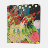 Kerstversiering in bloemen in het nachtontwerp keramisch ornament (Links)