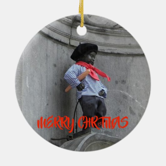 kerstversiering in Brussel Keramisch Ornament (Achterkant)