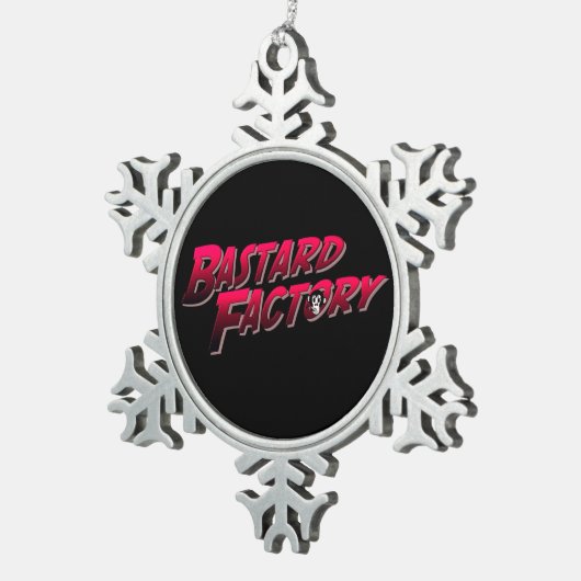 kerstversiering in de bastard Factory Logo Tin Sneeuwvlok Ornament (Rechts)