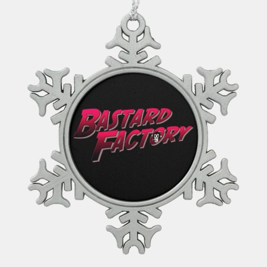 kerstversiering in de bastard Factory Logo Tin Sneeuwvlok Ornament (Voorkant)