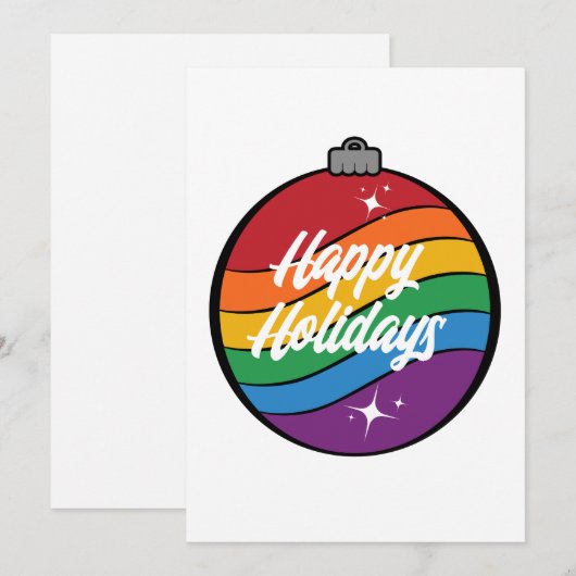 Kerstversiering in de LGBTQ Pride Rainbow Flag Feestdagenkaart (Voorkant / Achterkant)