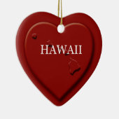 kerstversiering in Hawaii Heart Map Keramisch Ornament (Rechts)