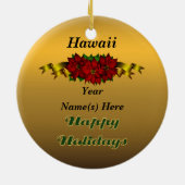 Kerstversiering in Hawaii Keramisch Ornament (Achterkant)