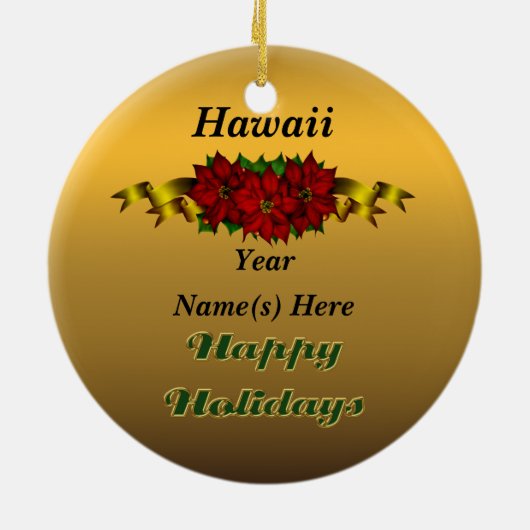 Kerstversiering in Hawaii Keramisch Ornament (Achterkant)