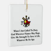 kerstversiering in het gebed van Firemens Keramisch Ornament (Rechts)