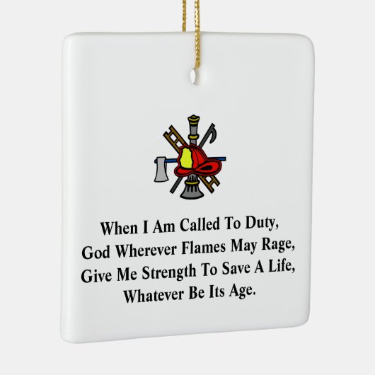 kerstversiering in het gebed van Firemens Keramisch Ornament (Rechts)