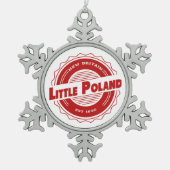 Kerstversiering in het kleine Polen Tin Sneeuwvlok Ornament (Voorkant)