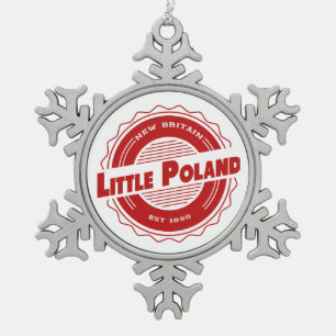 Kerstversiering in het kleine Polen Tin Sneeuwvlok Ornament