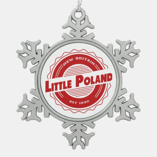 Kerstversiering in het kleine Polen Tin Sneeuwvlok Ornament (Voorkant)