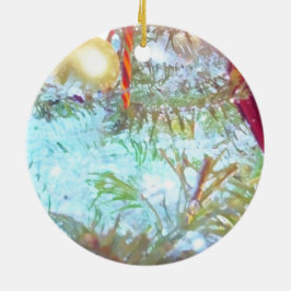 Kerstversiering in het licht keramisch ornament