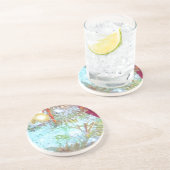 Kerstversiering in het licht zandsteen onderzetter (Zijkant)