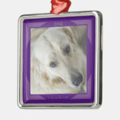 Kerstversiering in het Paars Metalen Ornament (Links)