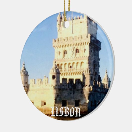 Kerstversiering in Lissabon Keramisch Ornament (Links)