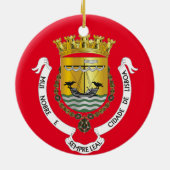 Kerstversiering in Lissabon Keramisch Ornament (Achterkant)