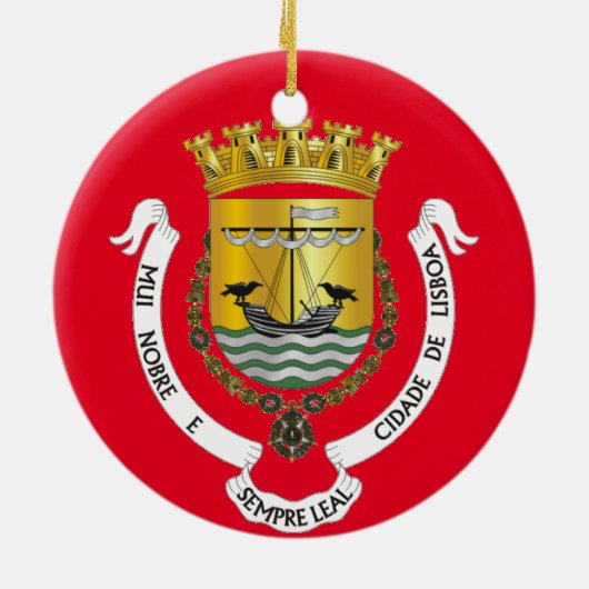Kerstversiering in Lissabon Keramisch Ornament (Achterkant)