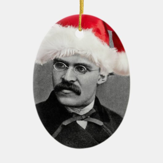 Kerstversiering in Santa Nietzsche Keramisch Ornament (Voorkant)