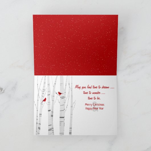 Kerstversiering in sneeuw feestdagen kaart (Binnen)