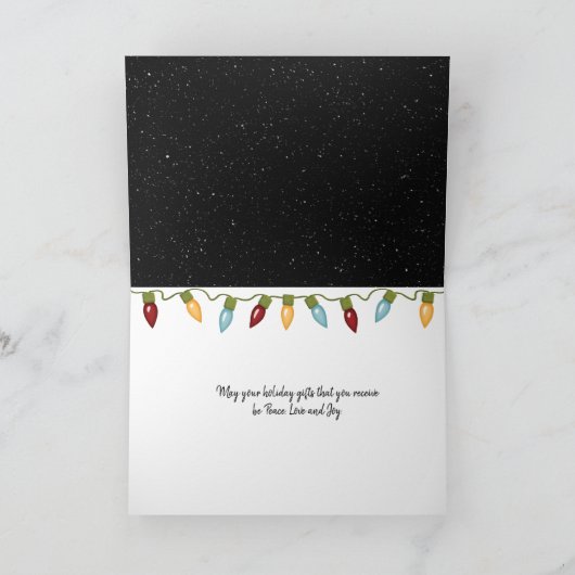 Kerstversiering in sneeuwvlokken kaart (Binnen)