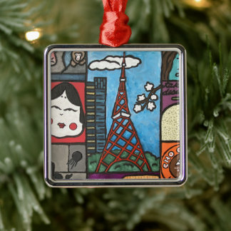 Kerstversiering in Tokio Tower Metalen Ornament