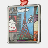 Kerstversiering in Tokio Tower Metalen Ornament (Links)