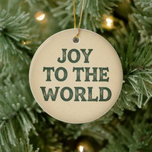 Kerstversiering in vintage stijl: Joy to the World Keramisch Ornament