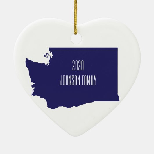 kerstversiering in Washington Keramisch Ornament (Achterkant)