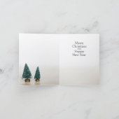 Kerstversiering in wit & rood, vaas, Kerstkaart Feestdagen Kaart (Binnen)