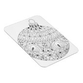 Kerstversiering in zwart-wit magneet (Rechterzijde)