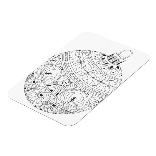 Kerstversiering in zwart-wit magneet (Linkerzijde)