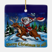 Kerstversiering Jolly Old Elf van Tracy Lesch Keramisch Ornament (Achterkant)