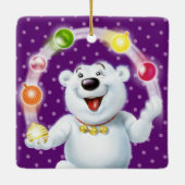kerstversiering jongleren Beer van polen. Keramisch Ornament (Achterkant)