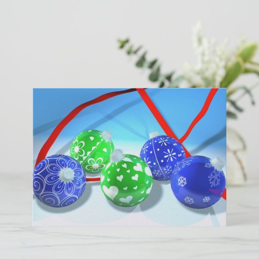 kerstversiering kaart (Staand voorkant)