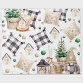 Kerstversiering Kabouter Cadeaupapier (Vlak)