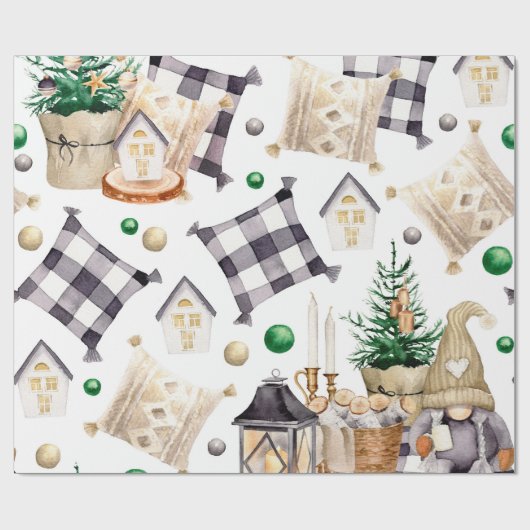 Kerstversiering Kabouter Cadeaupapier (Vlak)