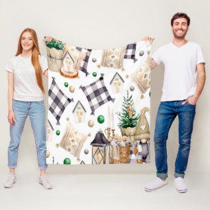 Kerstversiering Kabouter Fleece Deken