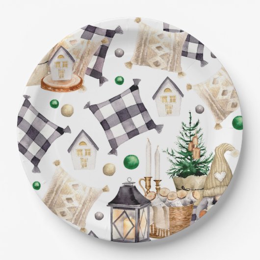 Kerstversiering Kabouter Papieren Bordje (Voorkant)