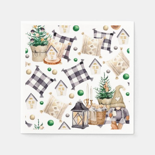 Kerstversiering Kabouter Servet (Voorkant)
