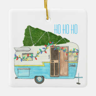 kerstversiering kampeertrailer keramisch ornament