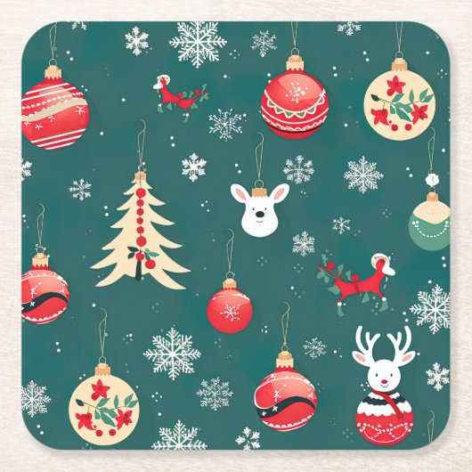 kerstversiering kartonnen onderzetters (Voorkant)