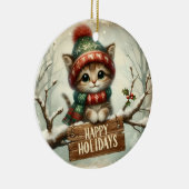 kerstversiering Kat Keramisch Ornament (Rechts)